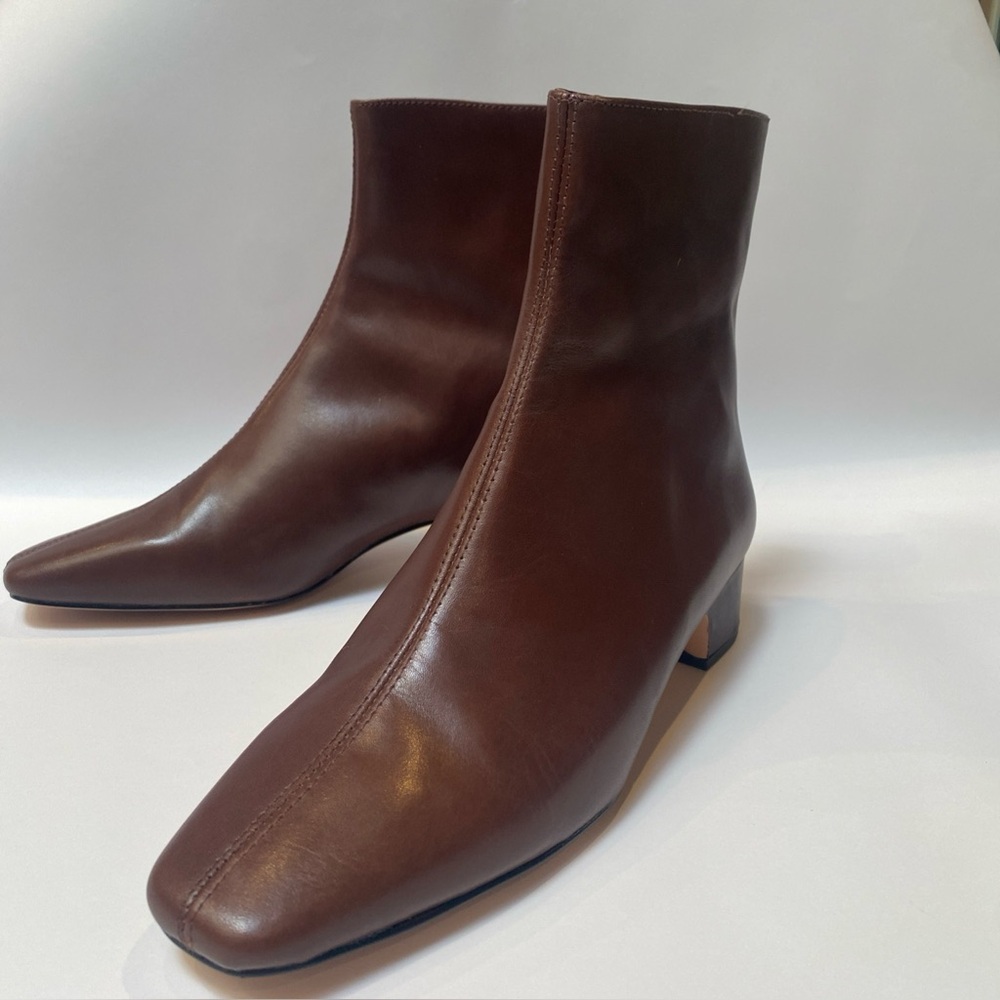 Elegant Brown Leather Ankle Boots